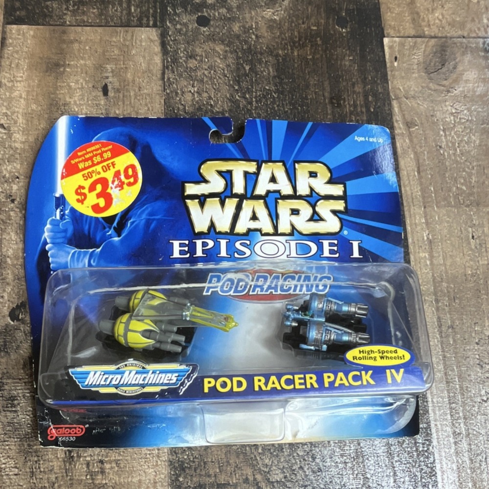 Galoob Micro Machines Star Wars Episode I Pod Racer Pack IV NIB Vintage 1999